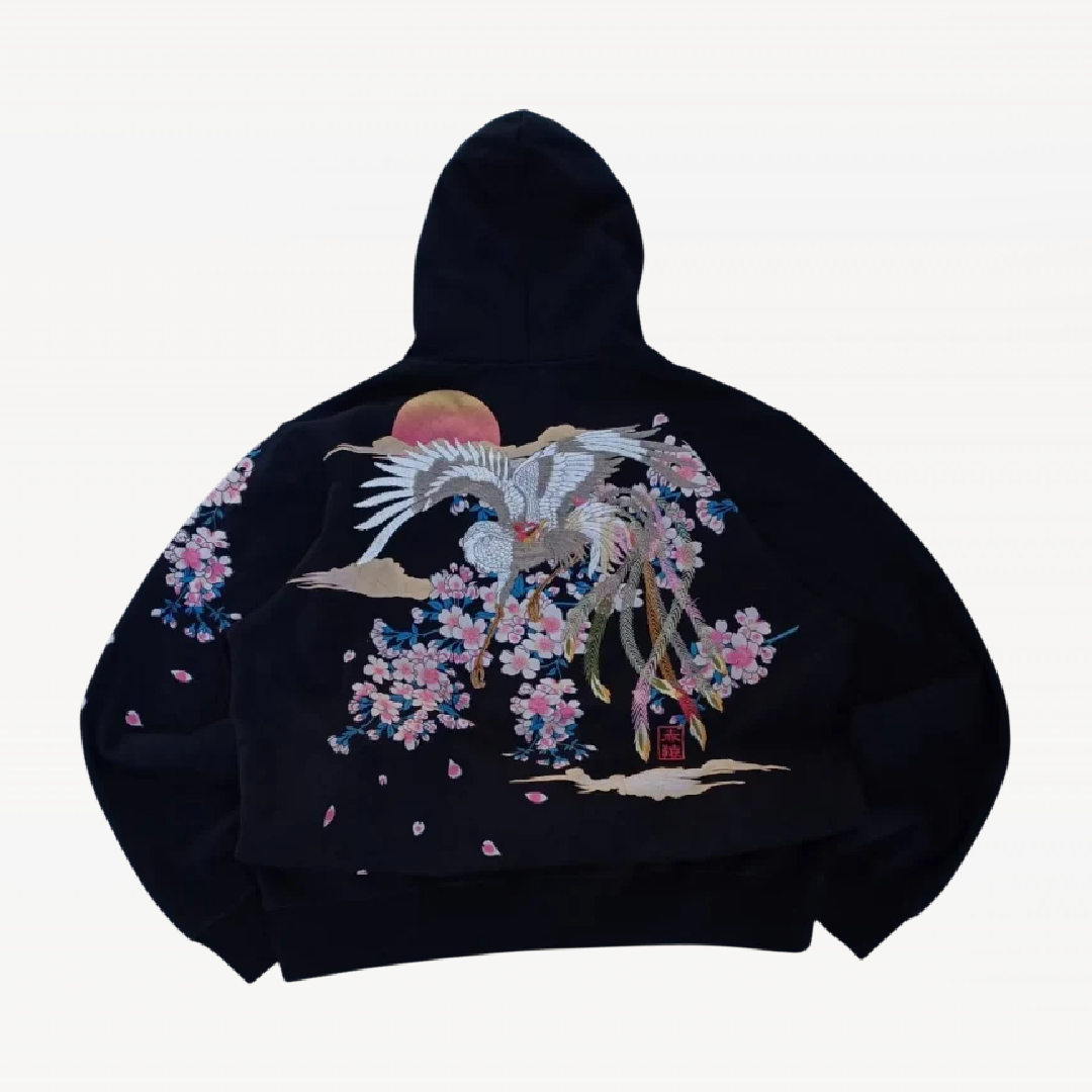 Flowers Zip Up Hoodie