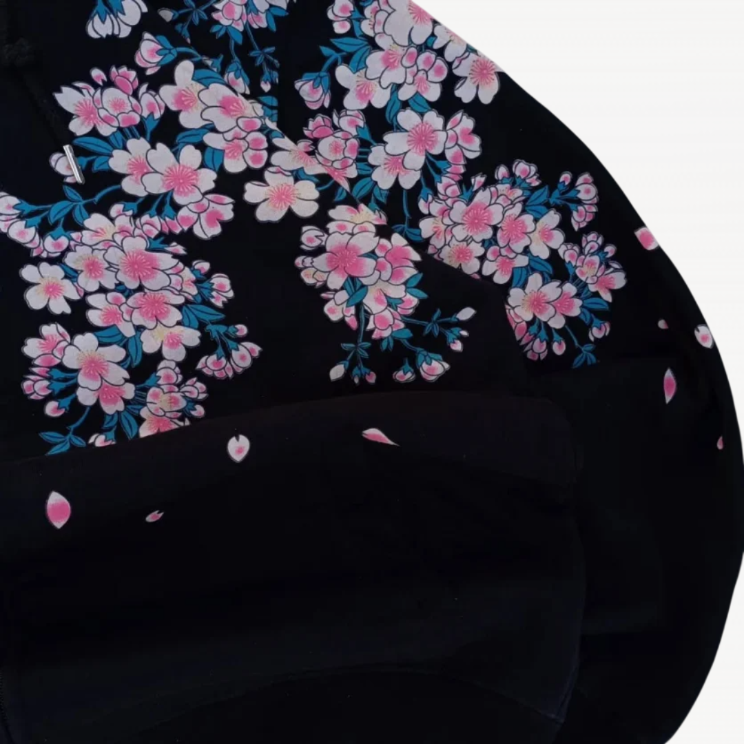 Flowers Zip Up Hoodie