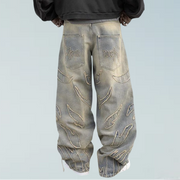 Patched Baggy Jeans