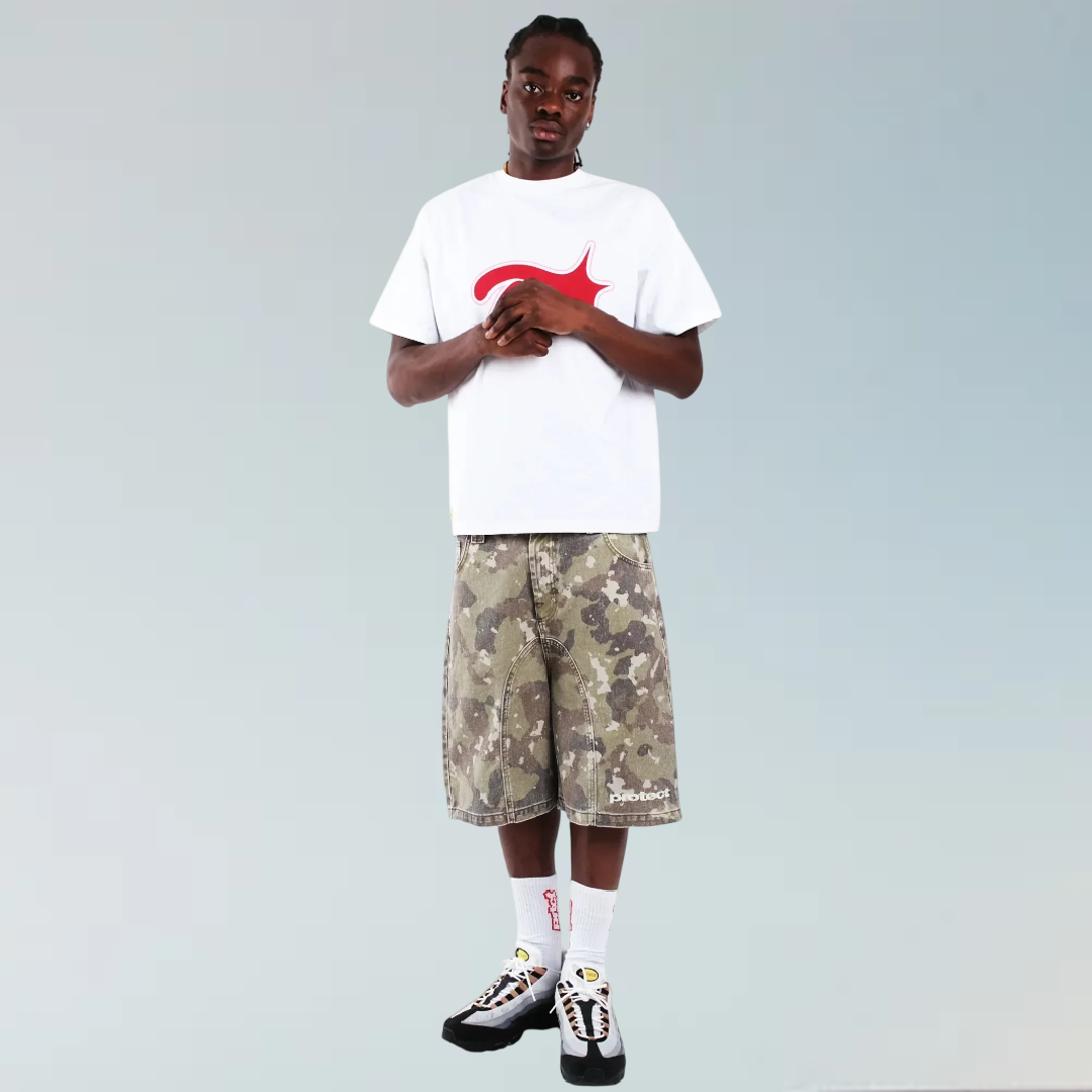 Camouflage Denim Shorts