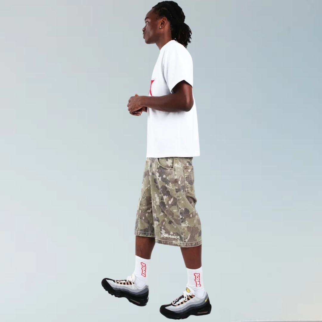 Camouflage Denim Shorts