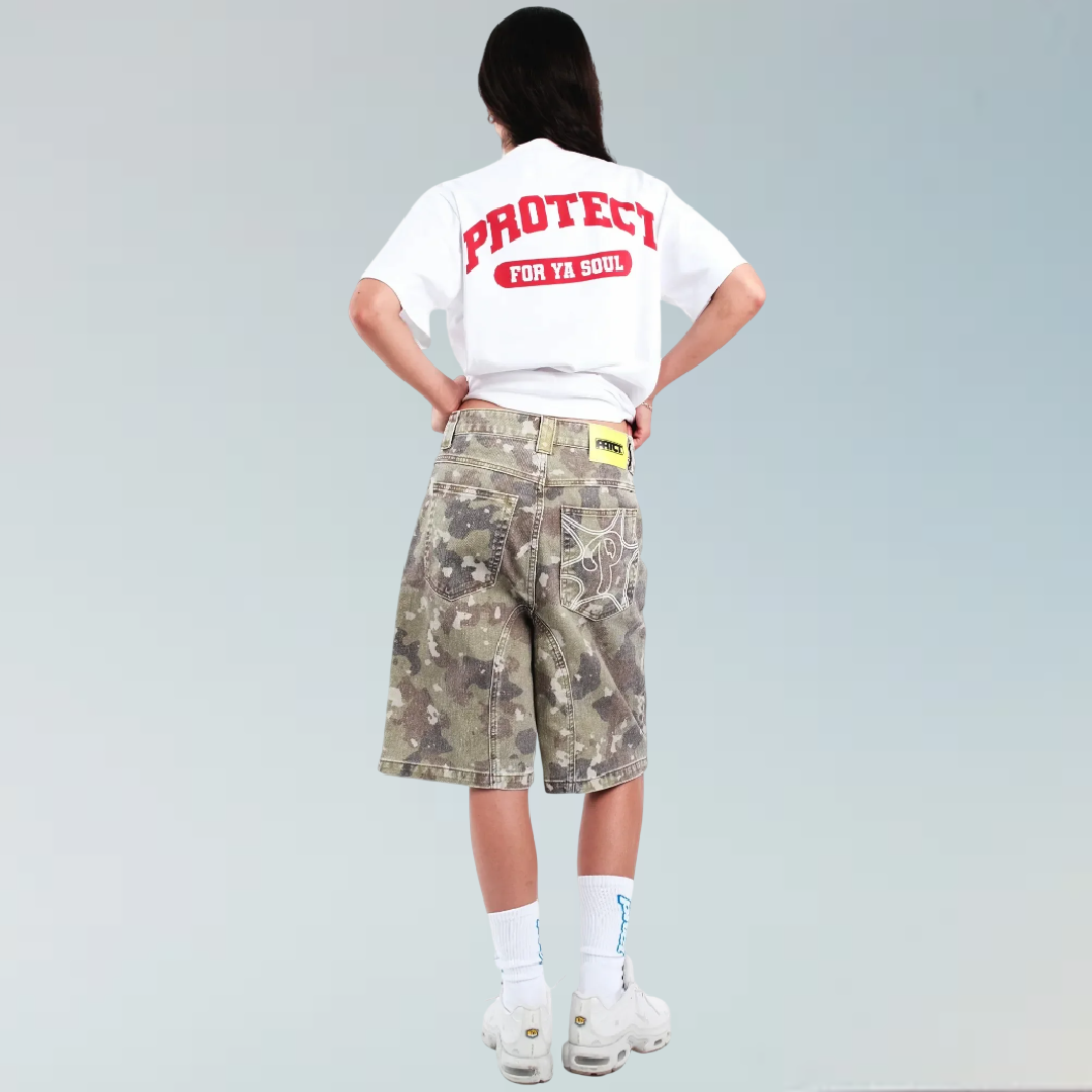 Camouflage Denim Shorts
