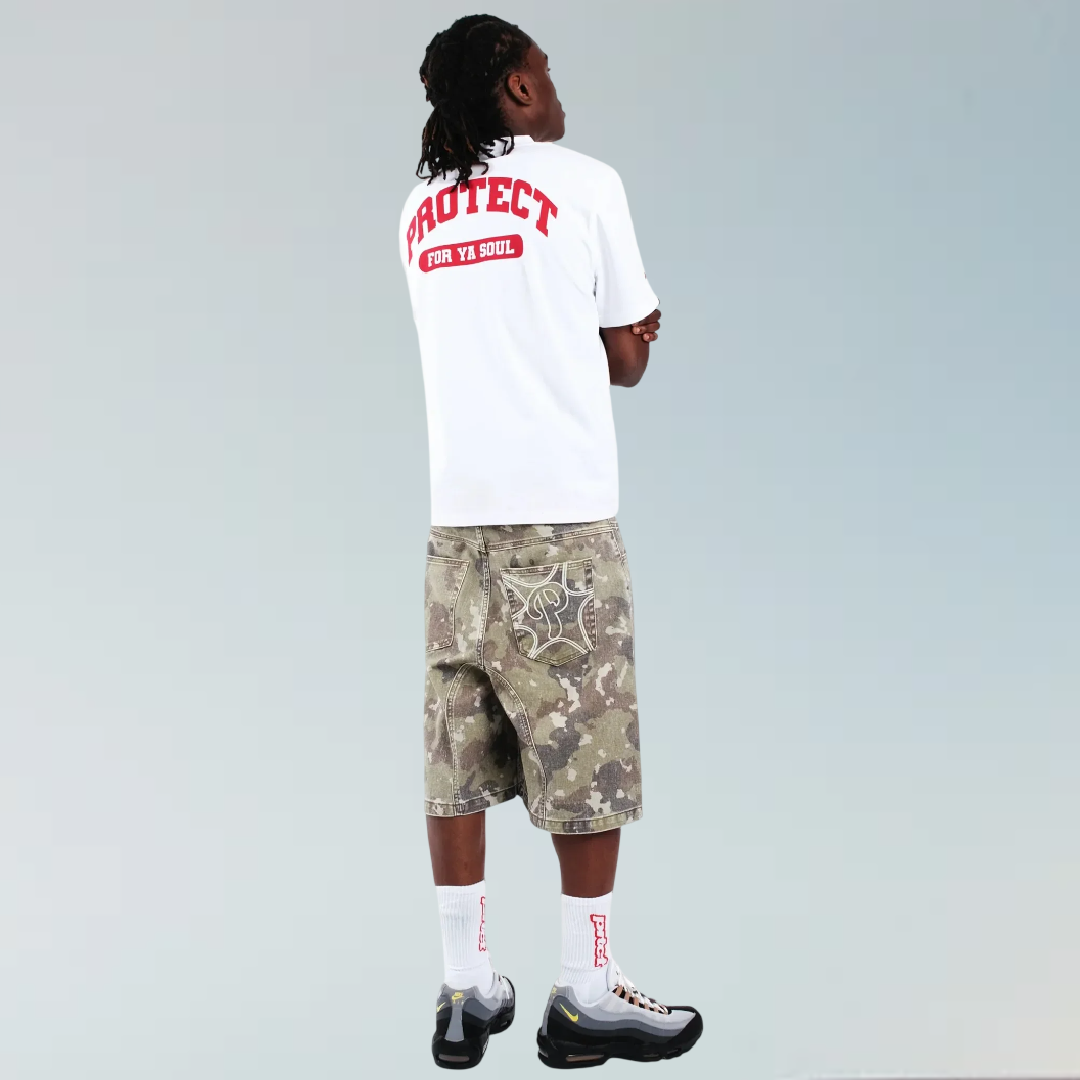 Camouflage Denim Shorts