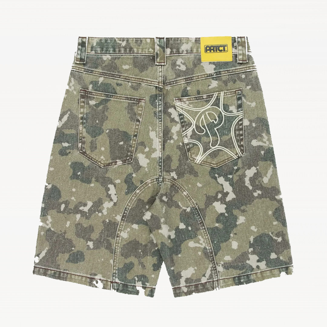 Camouflage Denim Shorts
