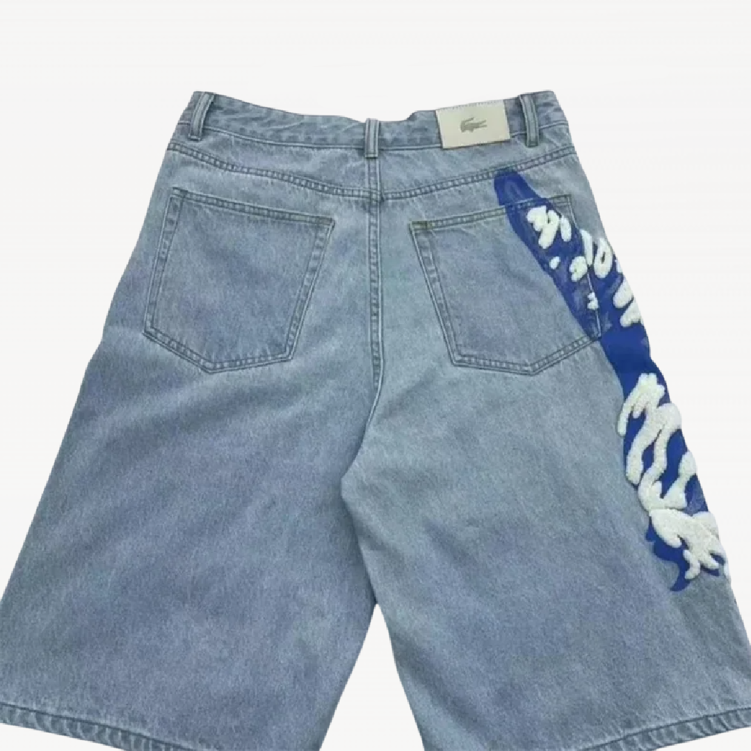 Blue Crocodile Denim Shorts
