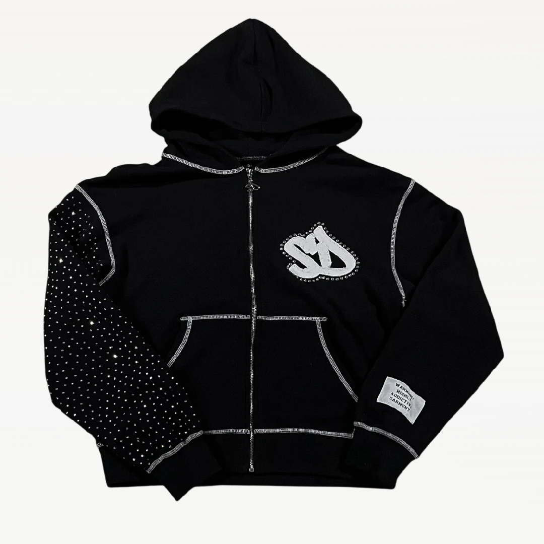Glitter 3 Zip Up Hoodie